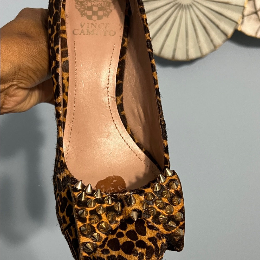 Vince Camuto Studded Leopard Flats